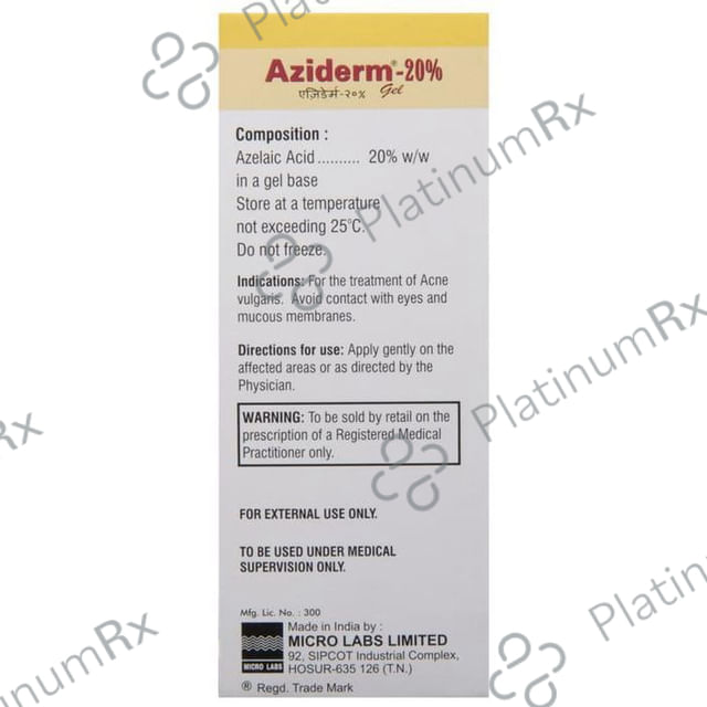 Aziderm 20% Gel 15gm
