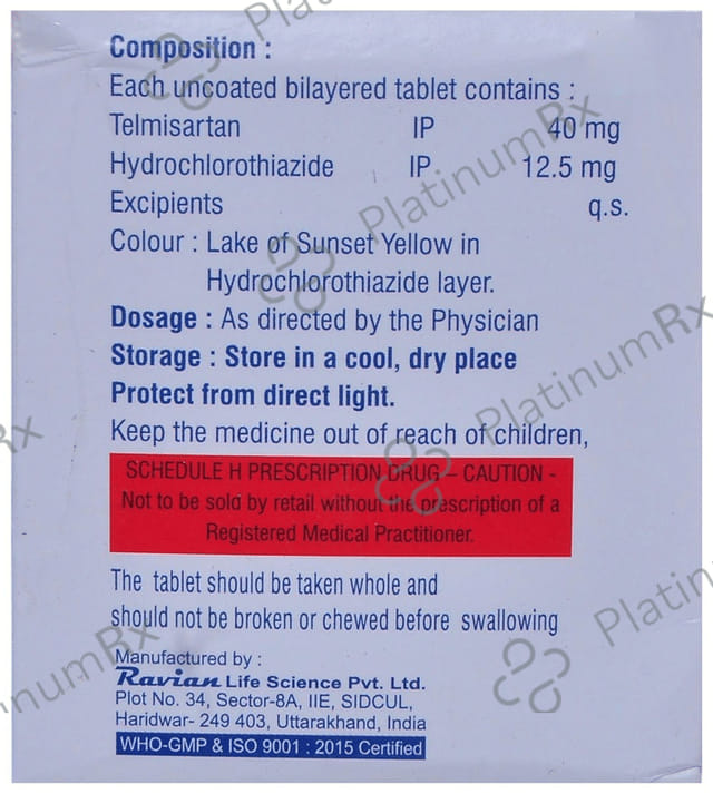 Telmidil H 12.5/40mg Tablet 10s