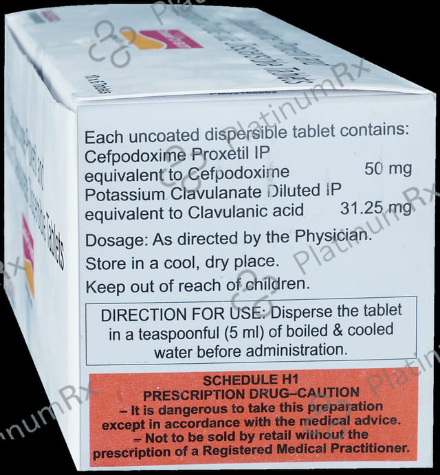 Zedocef CV 50 mg/31.25 mg Tablet