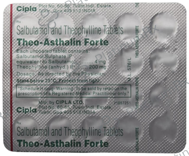 Theo Asthalin Forte 4/200mg Tablet 20s