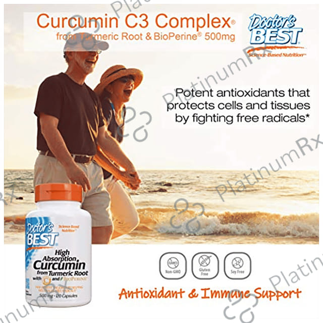 Doctor's Best High Absorption Curcumin C3 Complex and Bioperine 500mg Capsule