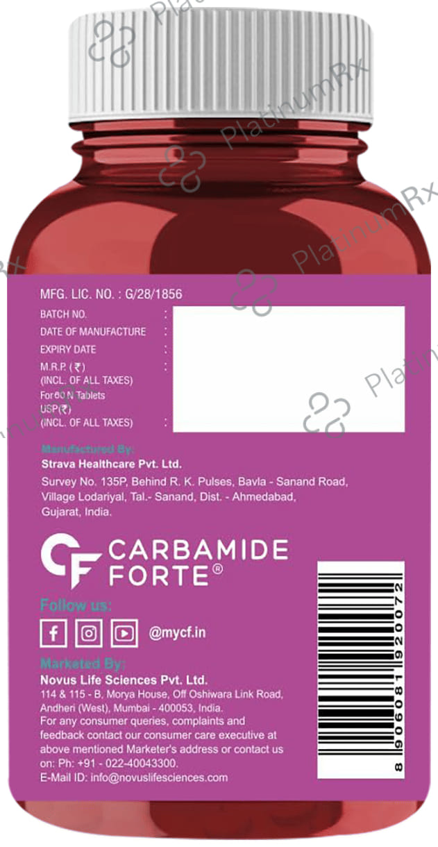 Carbamide Forte Biotin 10,000mcg Tablet for Skin, Hair & Nail Health 60 tablets