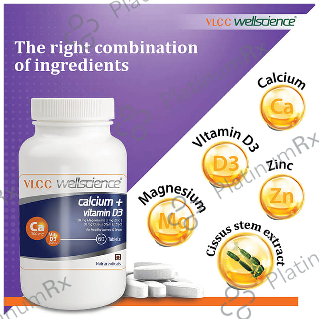 VLCC Wellscience Calcium + Vitamin D3 Tablet 60s