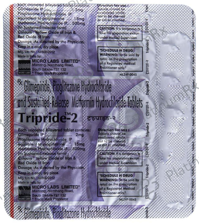 Tripride 2/500/15mg Tablet SR 15s