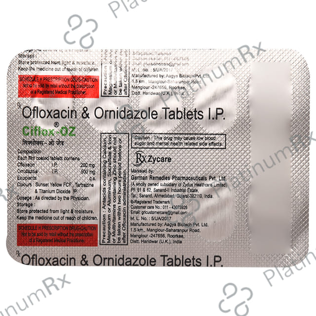 Ciflox OZ 200/500mg Tablet 10s