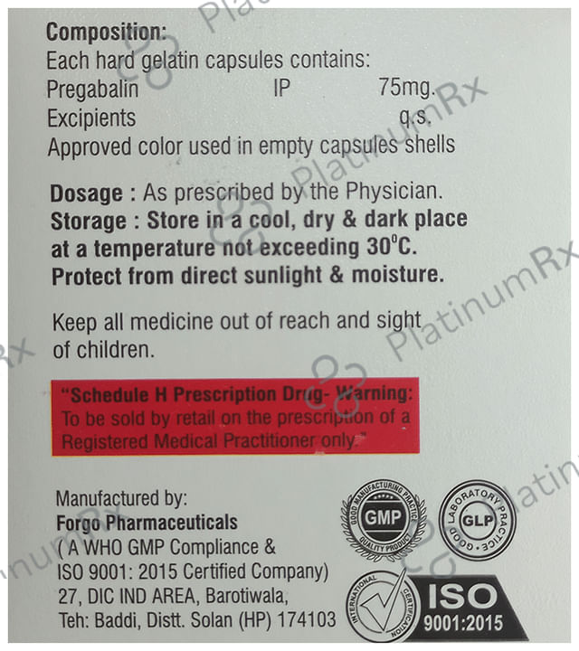 Pazobalin SR 75 Capsule