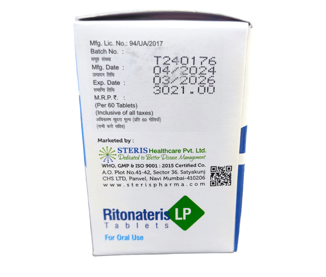 Ritonateris LP 200/50mg Tablet 60s