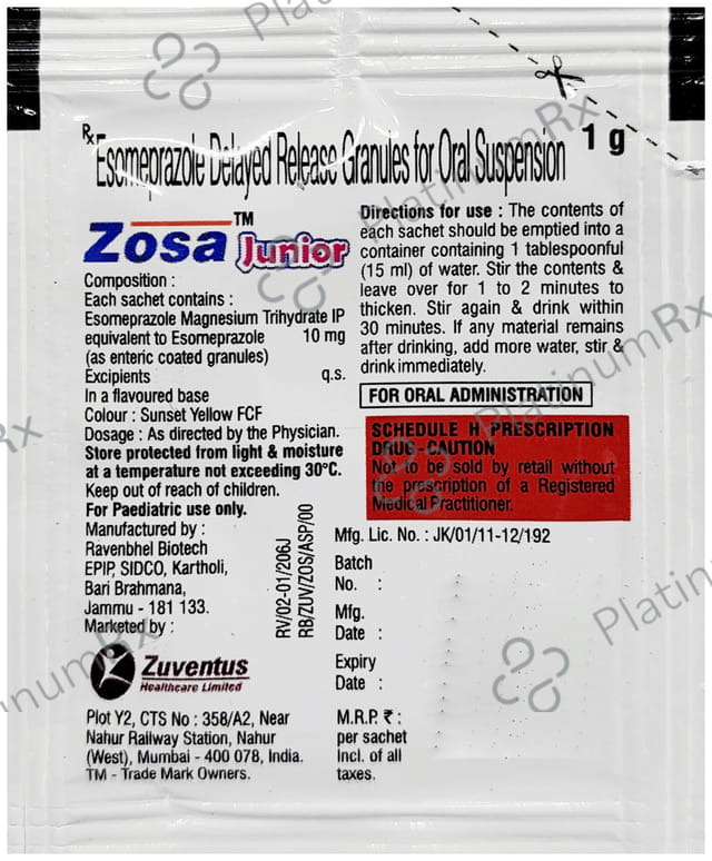 Zosa Junior 10mg Sachets 1gm