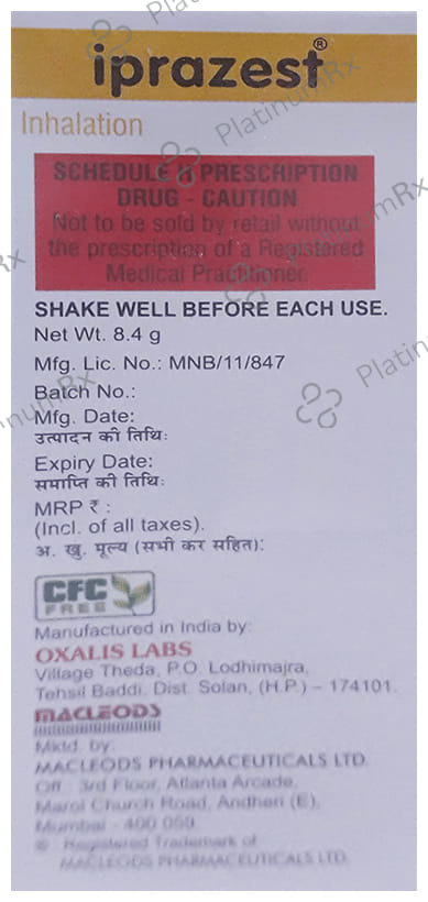 Iprazest 20mcg/0.05mg Inhaler 120MDI
