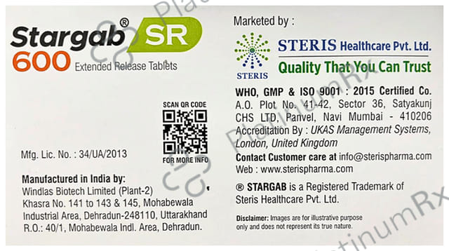Stargab 600mg Tablet SR 15s