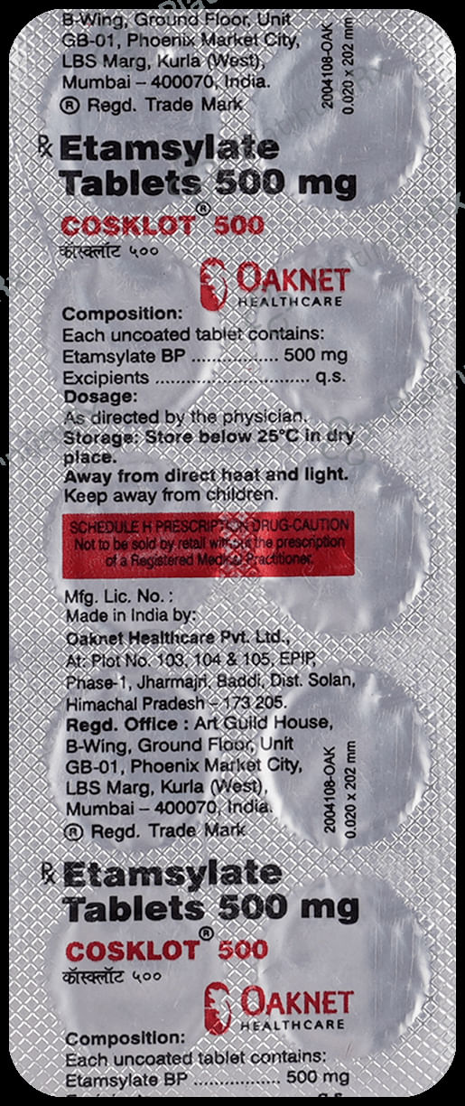 Cosklot 500mg Tablet 10s