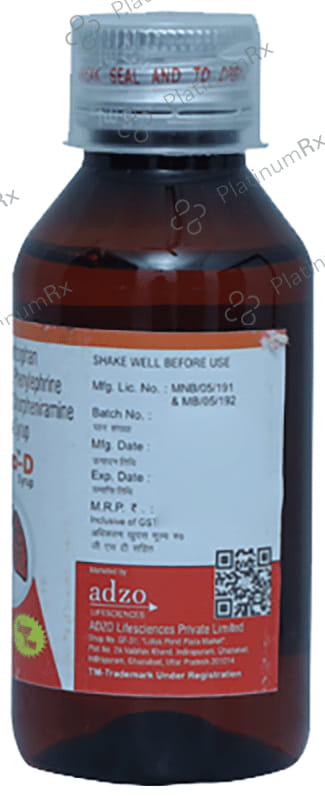 Adzo D Sugar Free Syrup 100ml