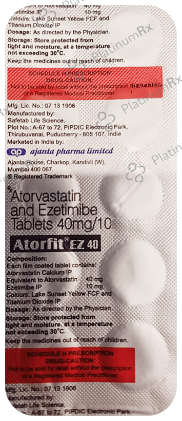 Atorfit Ez 40mg Tablet 10s