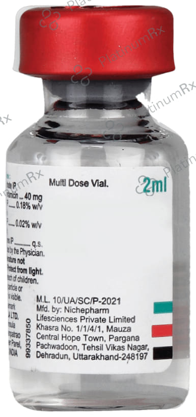 Gentacip 40mg Injection 2 Injection