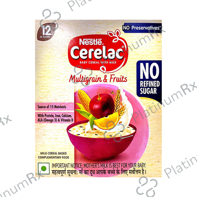 Nestle Cerelac Baby Cereal with Iron, Vitamins & Minerals - From 12 to 24 Months - Multigrain & Fruits
