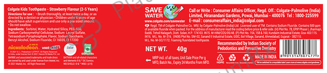Colgate Kids 2 to 5 Years Anticavity Toothpaste Strawberry Flavour 40gm