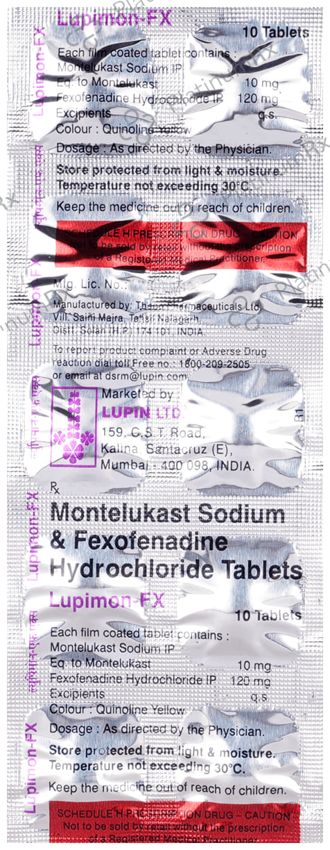 Lupimon FX 10mg/120mg Tablet