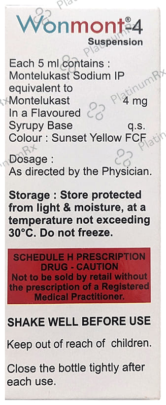 Wonmont 4 Oral Suspension Delicious Orange