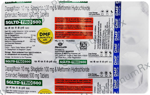 Sgltd Trio 10/500/100mg Tablet 10s