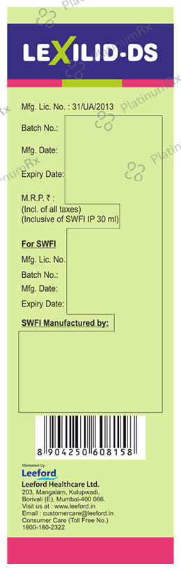 Lexilid DS 100mg Dry Syrup 30ml