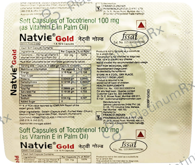 Natvie Gold 40mg Capsule 15s