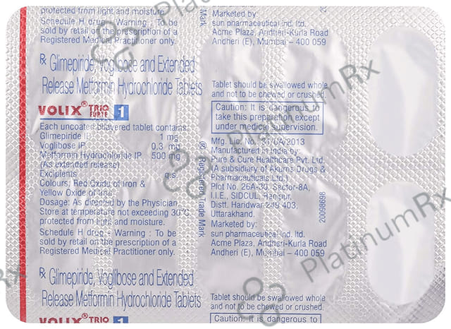 Volix Trio Forte 1/500/0.3mg Tablet ER 10s