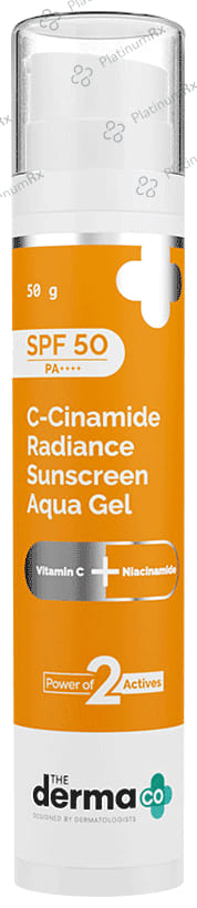 The Derma Co C Cinamide Radiance Sunscreen SPF 50 PA++++ Aqua Gel 50gm