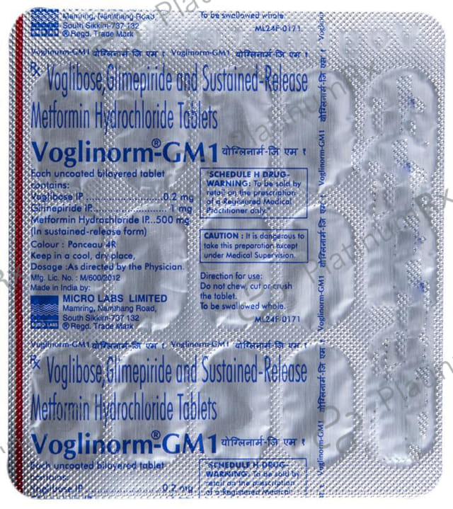 Voglinorm GM 1/500/0.2mg Tablet SR 15s