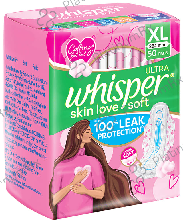 Whisper Ultra Soft Sanitary Pads XL 50 pads