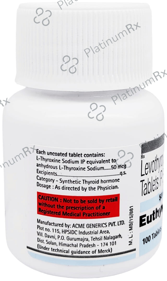 Euthyrox 50mcg Tablet 100s