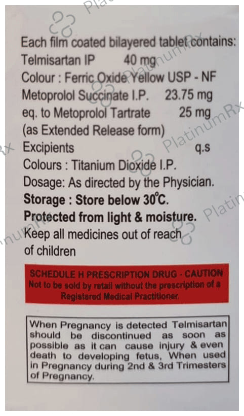 Telzox M 25/40mg Tablet ER 15s