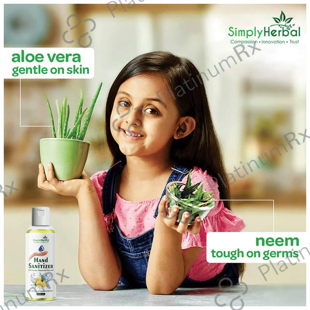 Simply Herbal Hand Sanitizer with Lemon,Neem & Aloevera Kills 99.99% Germs & Bacteria Sanitizer