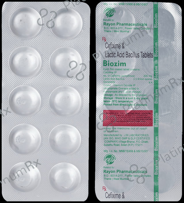 Biozim 200mg/2.5B Tablet 10s