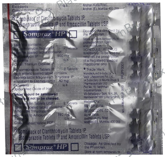 Sompraz HP Combipack 750/500/40mg Tablet Kit 1s