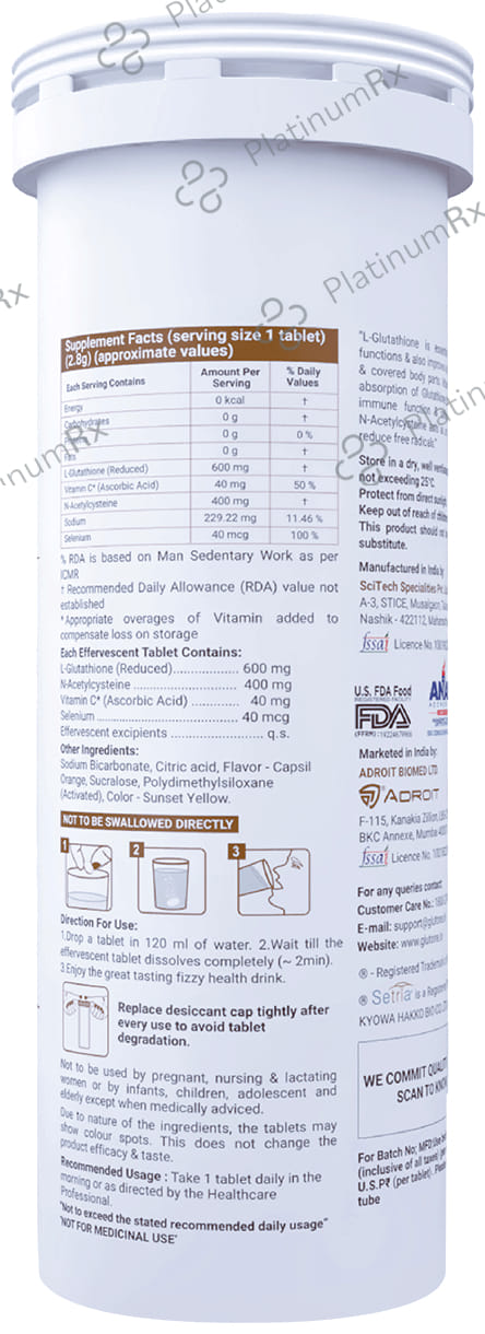 Glutone 1000(15 Effervescent Tablets Each) 1 Bottle