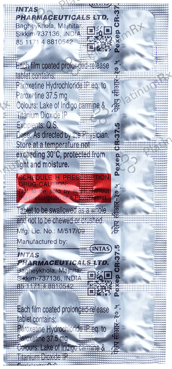 Pexep CR 37.5mg Tablet PR 10s