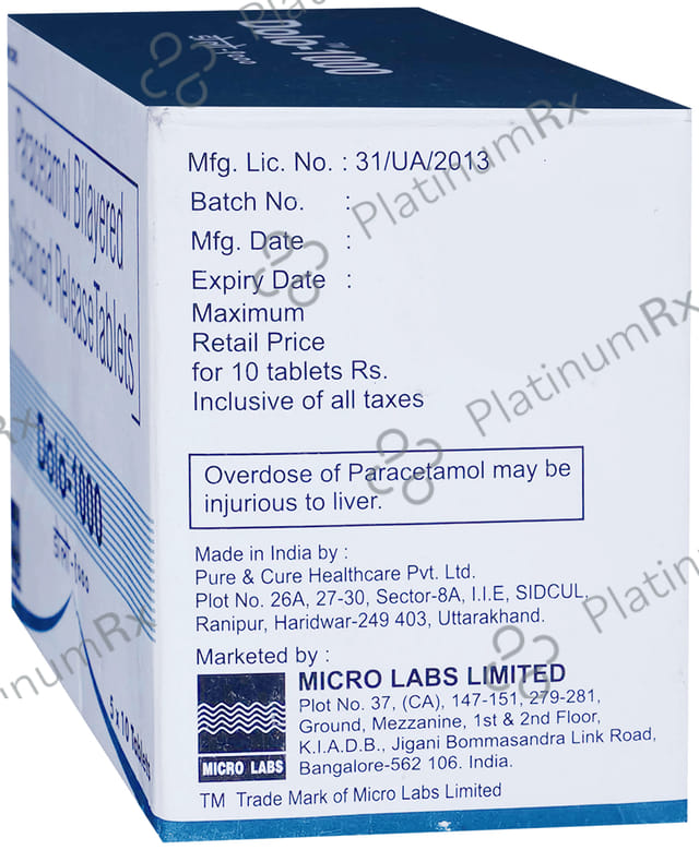 Dolo 1000mg Tablet 10s