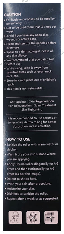 Gubb USA Derma Roller 0.5mm for Face Acne Scars, Skin Ageing & Hair Regrowth Transparent
