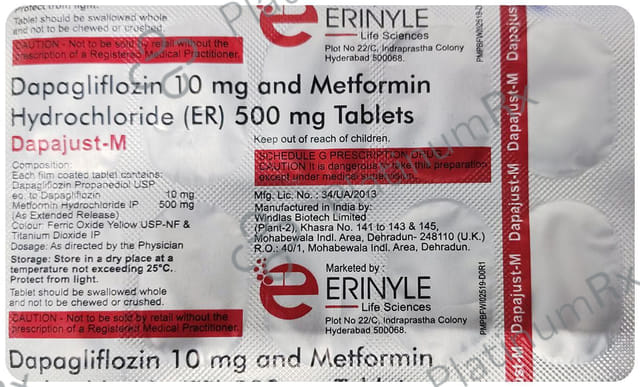 Dapajust M 10/500mg Tablet ER 10s