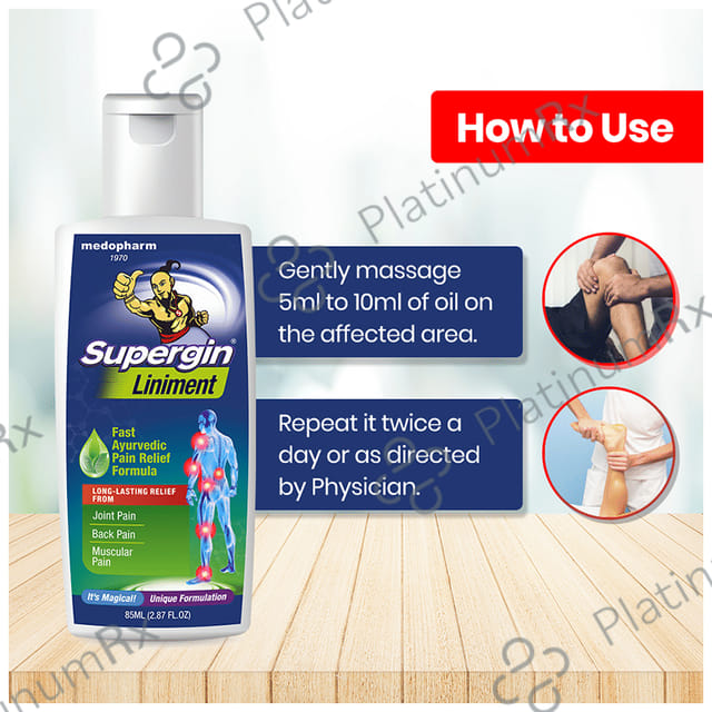 Supergin Liniment Fast Ayurvedic Pain Relief Formula 85 Liniment