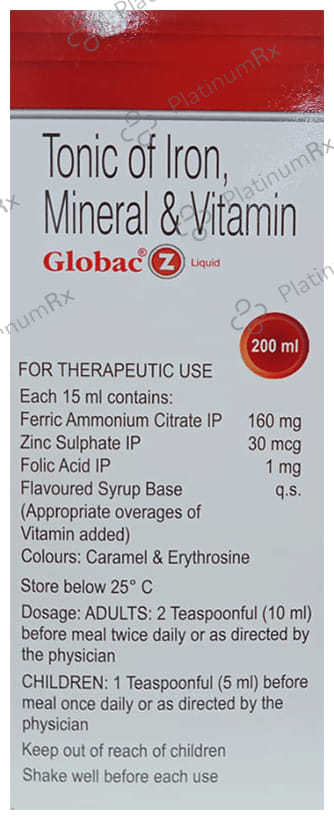 Globac Z 160mg/1/30mcg Liquid 200ml