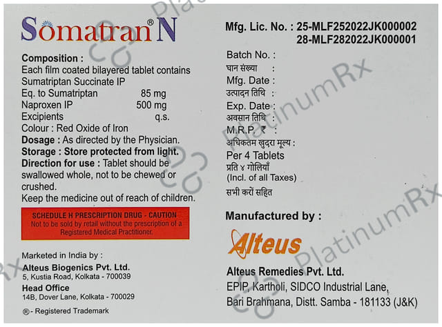 Somatran N 85/500mg Tablet 4s