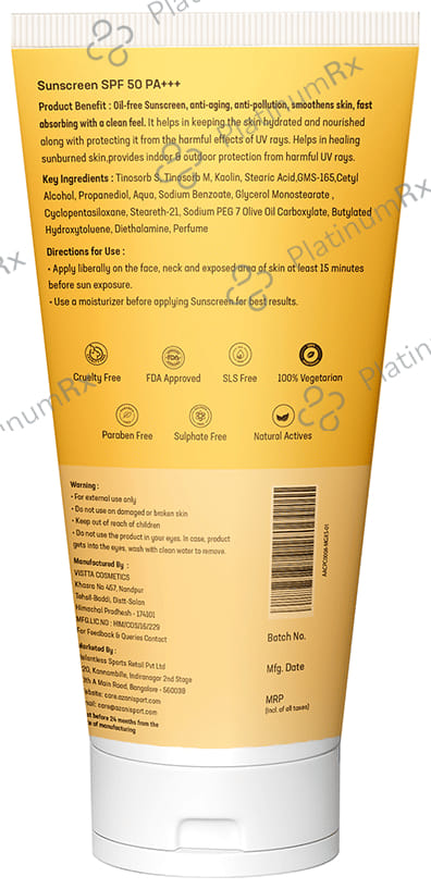 Azani Active Care Kaolin Clay Sunscreen SPF 50 PA+++ Lotion 80gm