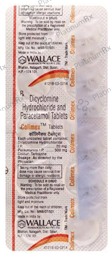 Colimex 20/500mg Tablet 10s