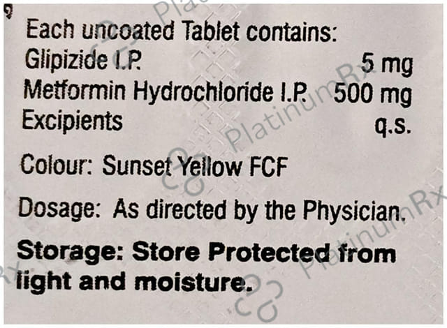 Glucotrol MF 5/500mg Tablet 10s