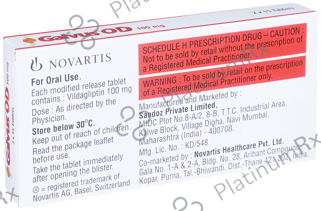 Galvus 100mg OD Tablet MR 15s