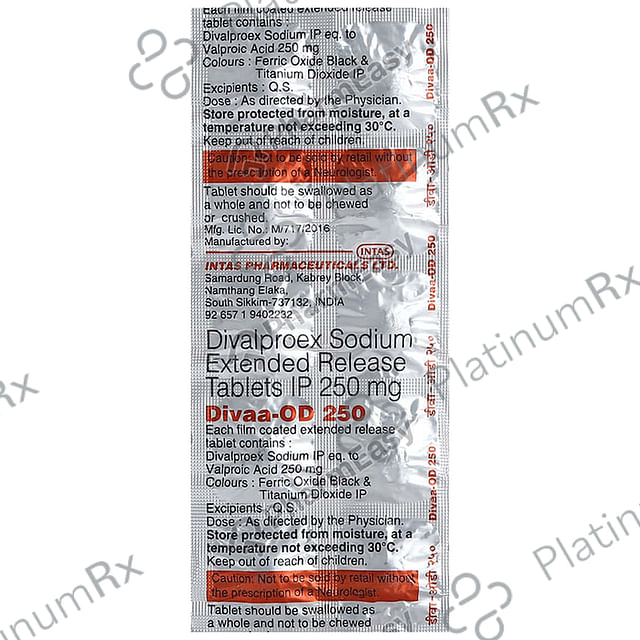 Divaa OD ER 250mg Tablet 10s