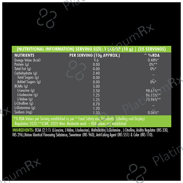 Dr. Morepen Muscle Food BCCA for Lean Muscles, Performance & Strength - Flavour Pineapple Play