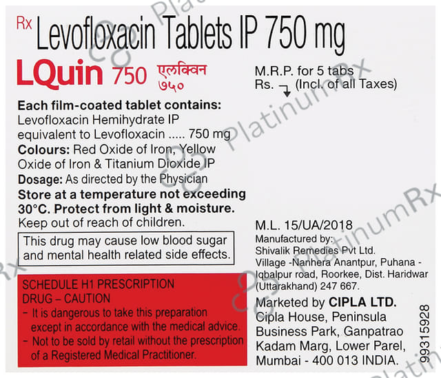 L Quin 750mg Tablet 5s