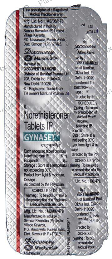 Gynaset 5mg Tablet 10s